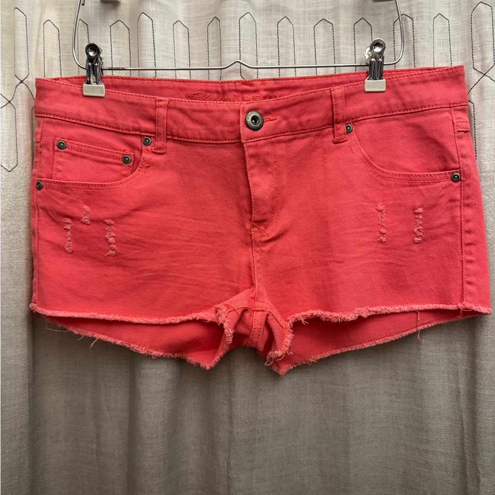 Blue Asphalt distressed Coral Jean Shorts